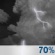 Wednesday Night: Showers and thunderstorms likely before 8pm, then showers and thunderstorms likely. Mostly cloudy, with a low around 66. Chance of precipitation is 70%. Wednesday Night: Showers And Thunderstorms Likely